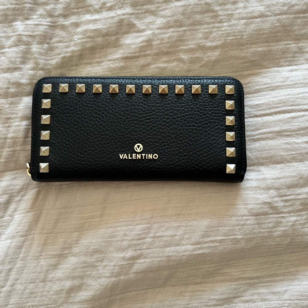 Valentino Black Studded Women's Wallet